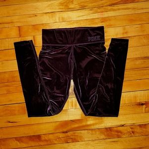 PINK BRAND Burgundy Velvet Leggings